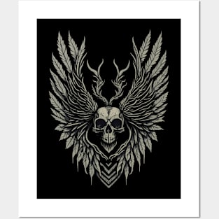 Winged Skeleton Occult Dark Satanic Witchcraft Emo Goth Posters and Art